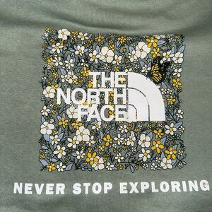 North Face Women’s Evolution Green Floral Hoodie Sweatshirt NEW